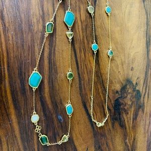 Stella & Dot Green Stone Long Necklace